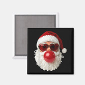 Aimant Santa Claus Blowing Yarn Crochet Bubble Gum Heart (Recto/Verso)