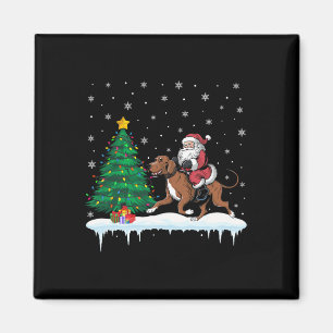 Aimant Santa Claus équitation Coonhound Chiens Garçons Fi
