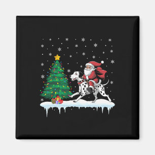Aimant Santa Claus équitation Dalmatien Chien Garçons Fil