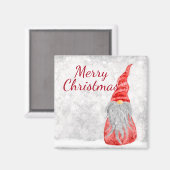 Aimant Santa Claus Gnome sur terrain neigeux (Recto/Verso)