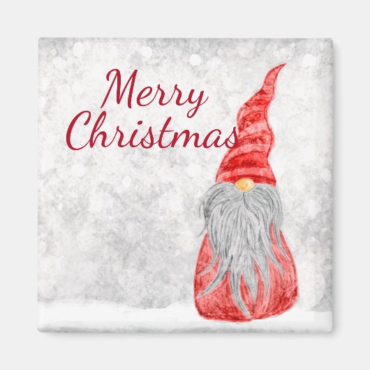 Aimant Santa Claus Gnome sur terrain neigeux (Devant)