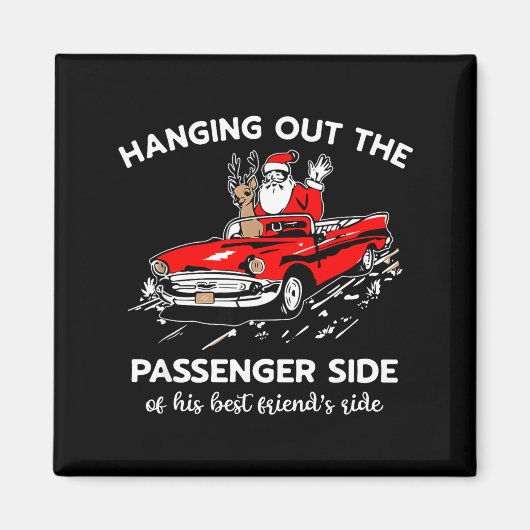 Aimant Santa Claus Hanging Out The Penger Side (Devant)