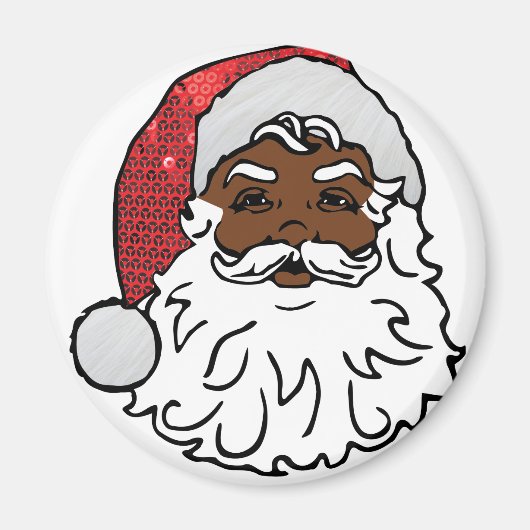 Aimant santa claus noir (Devant)