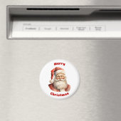 Aimant Santa Claus Retro Joyeux Noël (In Situ (Lave-vaisselle))