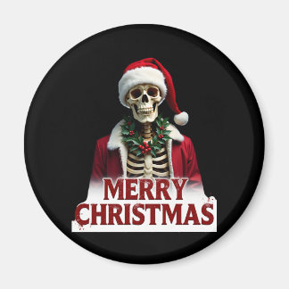 Aimant Santa Claus Skeleton Outfit Skull Funny Christmas 