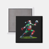Aimant Santa Claus Soccer Goalie Christmas Xmas (Recto/Verso)