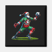 Aimant Santa Claus Soccer Goalie Christmas Xmas (Devant)