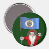 Aimant Santa Claus with Ensign of Minnesota (Recto/Verso)