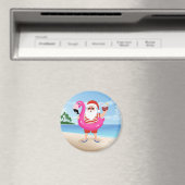 Aimant Santa Claus with flamingo (In Situ (Lave-vaisselle))