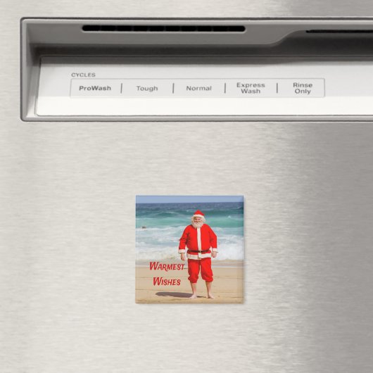 Aimant Santa Clause sur la plage les plus chauds souhaits (In Situ (Lave-vaisselle))