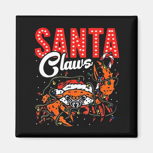 Aimant Santa Claws Christmas Funny Crab Lights Holiday Ca (Devant)