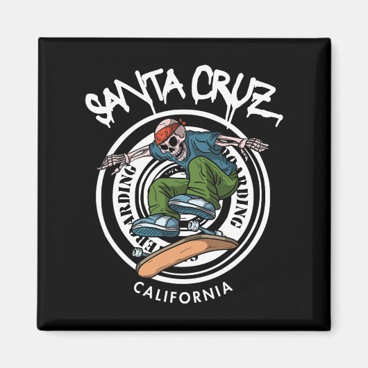 Aimant Santa Cruz Skater Laid Back California Skeleton Sk (Devant)