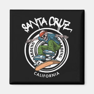 Aimant Santa Cruz Skateur Laid Back Californie Squelette