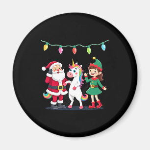 Aimant Santa en train de faire le dab Elfe Licorne Noël E