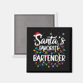 Aimant Santa Favorite Bartender Christmas Lights Funny Xm (Recto/Verso)