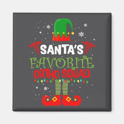 Aimant Santa Favorite Ortho Squad Elf Orthodontist Christ (Devant)