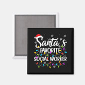 Aimant Santa Favorite Social Worker Christmas Lights Fami (Recto/Verso)