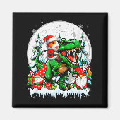 Aimant Santa Guinea G Riding T-rex Gnomes Christmas Trees (Devant)