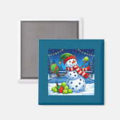Aimant Santa Hat Snowman Xmas Funny Ckleball Christmas  (Recto/Verso)