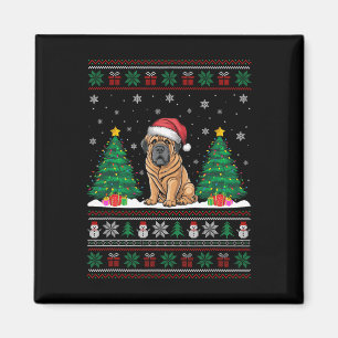 Aimant Santa Hat Tibétain Mastiff Chien Xmas Arbre Lumièr