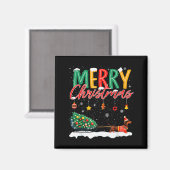 Aimant Santa Merry Christmas Dachshund Sleigh Dog Lover X (Recto/Verso)
