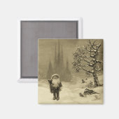 Aimant SANTA OF THE GNOMES Funny Christmas Sepia Brown (Recto/Verso)