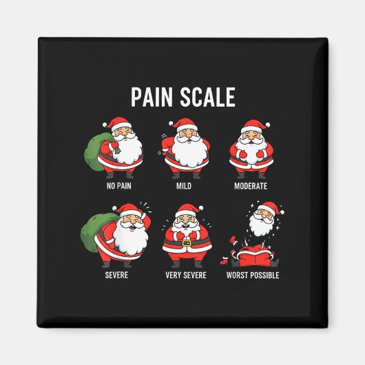 Aimant Santa Pain Scale Funny Christmas Design For Nurse  (Devant)