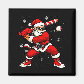 Aimant Santa Playing Baseball Xmas Funny Christmas Baseba (Devant)
