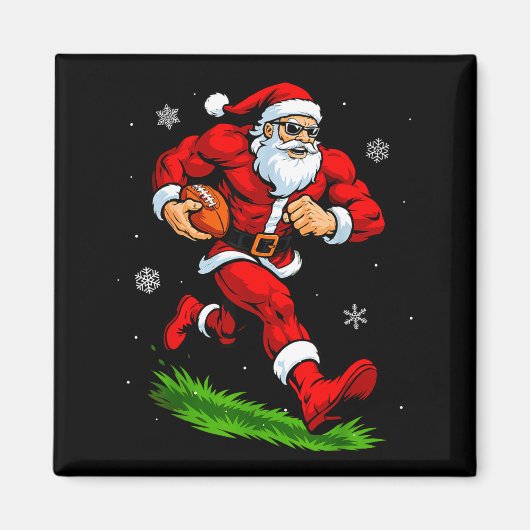 Aimant Santa Playing Football Xmas Funny Christmas Footba (Devant)