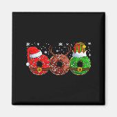 Aimant Santa Reindeer Elf Donut Doughnut Christmas Womens (Devant)