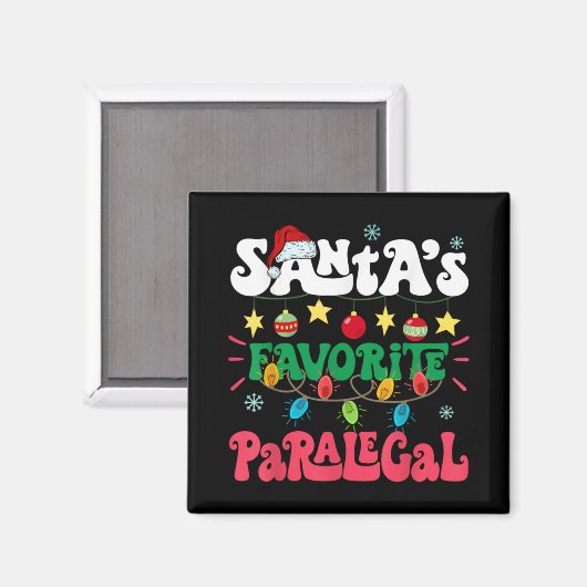 Aimant Santa S Favorite Paralegal Funny Santa Xmas Light (Recto/Verso)