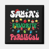 Aimant Santa S Favorite Paralegal Funny Santa Xmas Light (Devant)