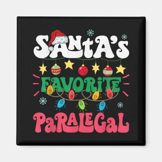 Aimant Santa S Favorite Paralegal Funny Santa Xmas Light (Devant)