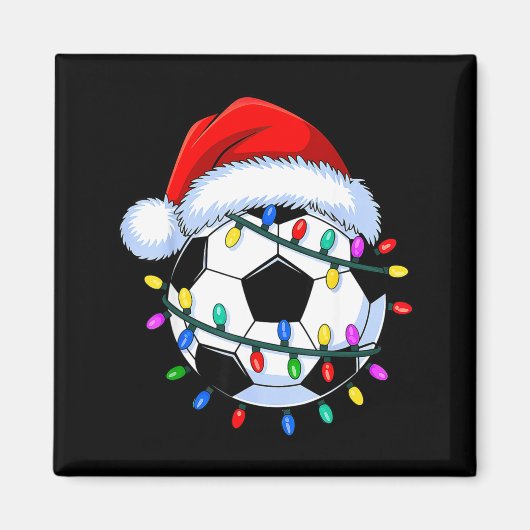 Aimant Santa Soccer Ball Christmas Soccer (Devant)