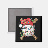 Aimant Santa Sports Christmas Baseball Player (Recto/Verso)
