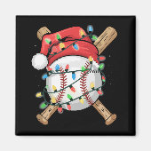 Aimant Santa Sports Christmas Baseball Player (Devant)