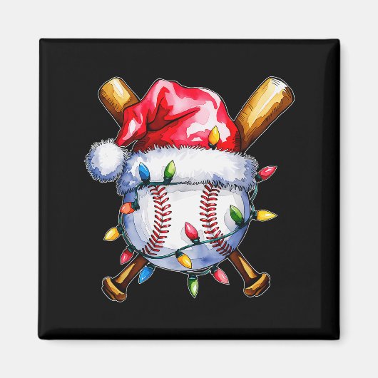 Aimant Santa Srts Design For Men Boys Christmas Baseball (Devant)