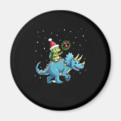 Aimant Santa Turtle Riding T-Rex Reindeer Christmas Light (Devant)