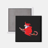 Aimant Santa Witch Candy Cane Christmas Santa Hat Funny C (Recto/Verso)