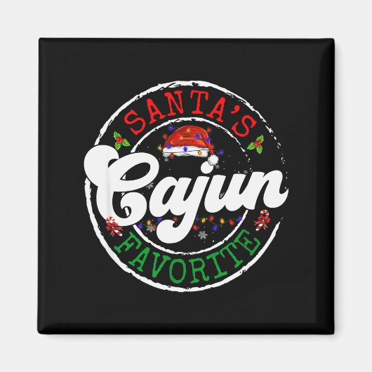Aimant Santa's Favorite Cajun Christmas Pajama Family Mat (Devant)