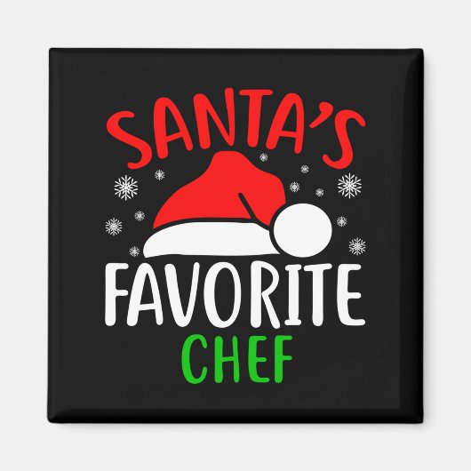 Aimant Santas Favorite Chef Funny Christmas Xmas Santa Lo (Devant)