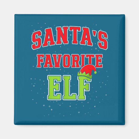 Aimant Santa's Favorite Elf Christmas Family Matching Gro (Devant)