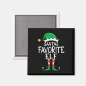 Aimant Santa's Favorite Elf Fun Christmas Pajama Santa Cl (Recto/Verso)