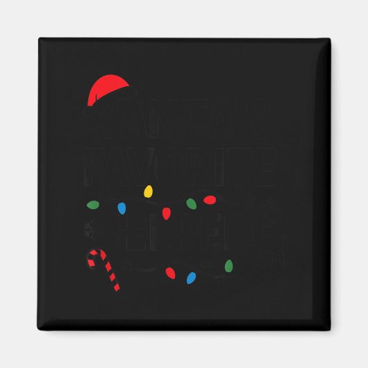 Aimant Santa's Favorite Helper Funny Christmas (Devant)