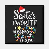 Aimant Santa's Favorite Neuro Team Christmas Neurology Nu (Devant)