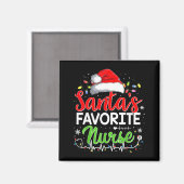 Aimant Santa's Favorite Nurse Funny Christmas Nurse Xmas  (Recto/Verso)