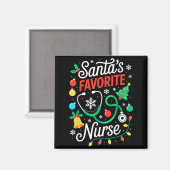 Aimant Santa's Favorite Nurse Shirt Men Women Funny Chris (Recto/Verso)