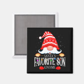 Aimant Santas Favorite Son Gnome Matching Christmas Paja (Recto/Verso)