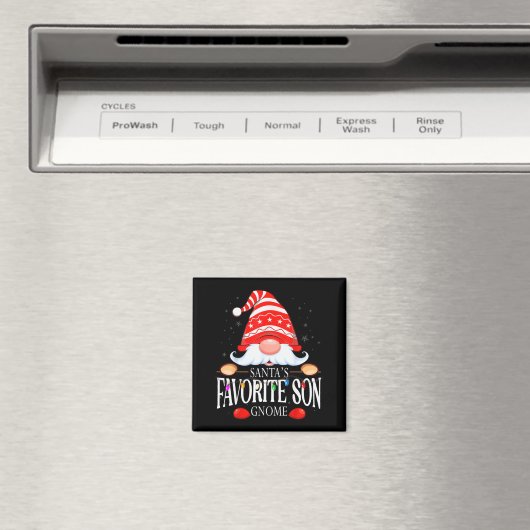 Aimant Santa's Favorite Son Gnome Matching Christmas Paja (In Situ (Lave-vaisselle))