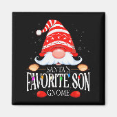 Aimant Santa's Favorite Son Gnome Matching Christmas Paja (Devant)